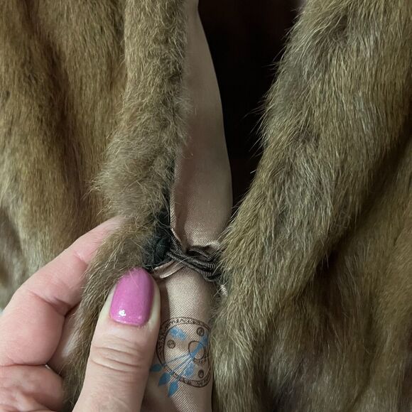 Wincrest Furs For Winkelman's Vintage 50s Brown Mink Capelet Shrug Coat One Size - Picture 11 of 15